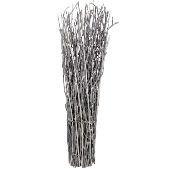20" Gray and White Natural Twig Christmas Decorative Bundle